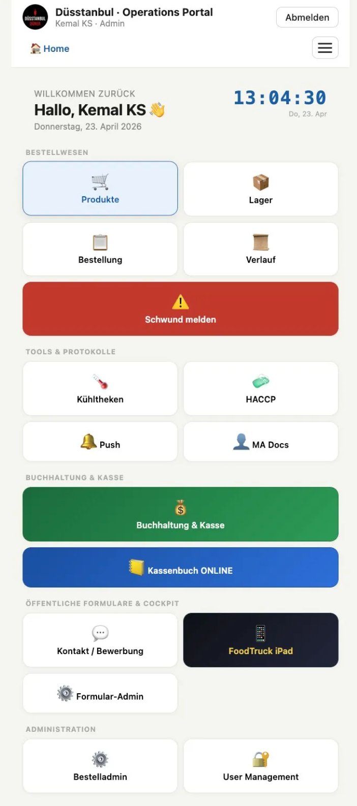 DÜSSTANBUL Operations Portal App-Ansicht